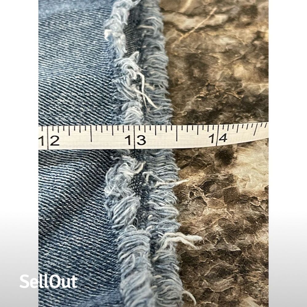 American Eagle Women's Size 00 Blue Denim Mini Skirt Distressed (sku389) - Picture 11 of 12
